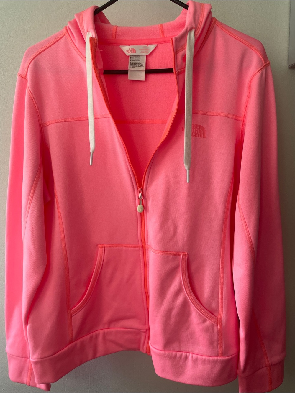 The North Face Women’s Pink Full-Zip Bomber Hoodie Jacket